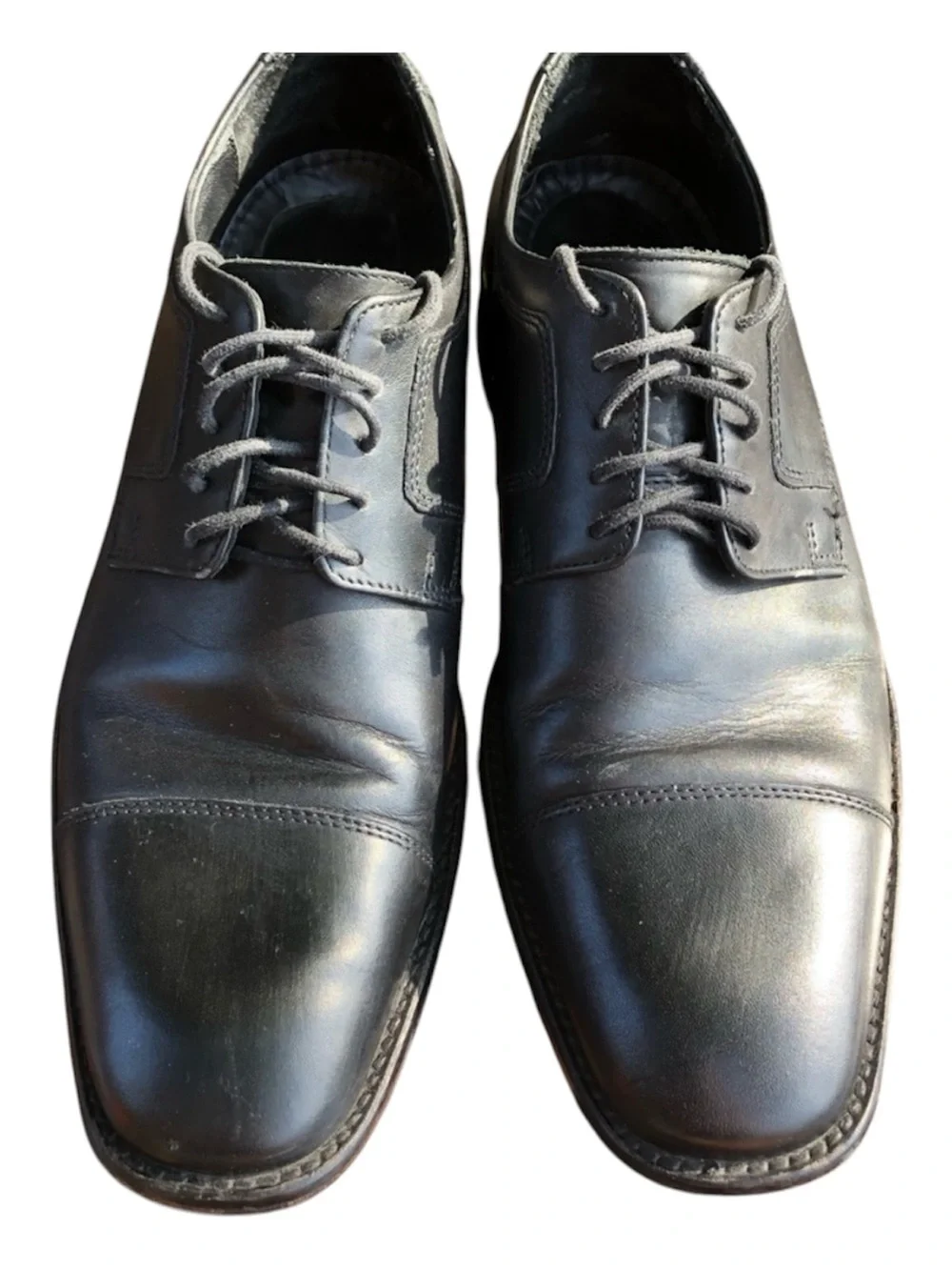 Johnston & Murphy Black Leather Cap Toe Oxford Dress Shoes Men's Size 9.5